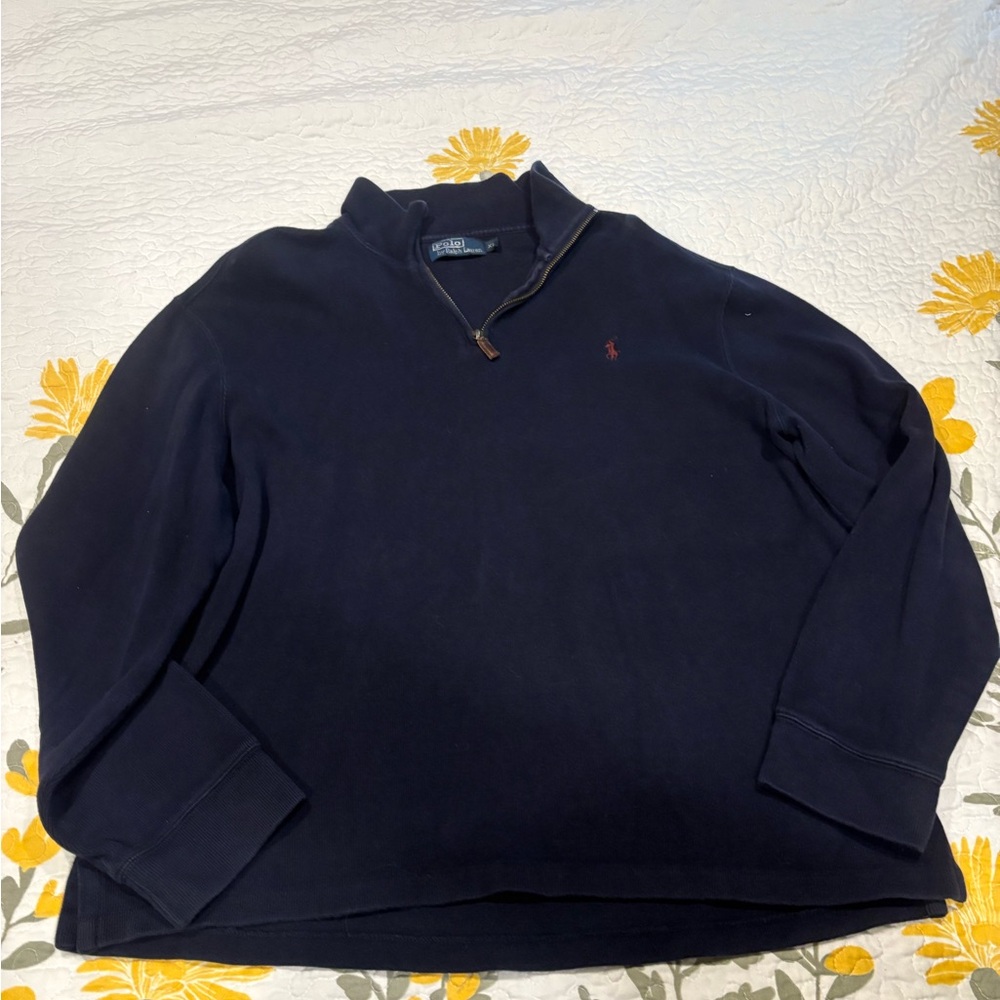 Ralph Lauren Men's Dark Blue Zip Up Sweater